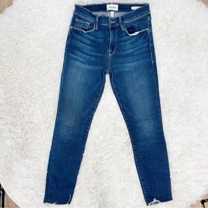 Frame Le Skinny de Jeanne Crop Jeans Size 28 Raw Hem